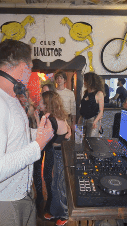 DJs perform at small club in Podgorica, Montenegro