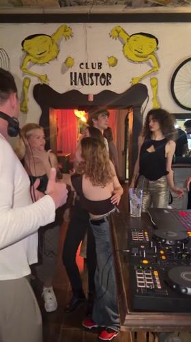 DJs perform at small club in Podgorica, Montenegro