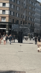 Armani Exchange mirrored installation observed in Milan public square