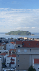 Clear morning views captured of Budva's coastal cityscape