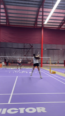 Badminton practice session recorded at Ko Samui sports facility