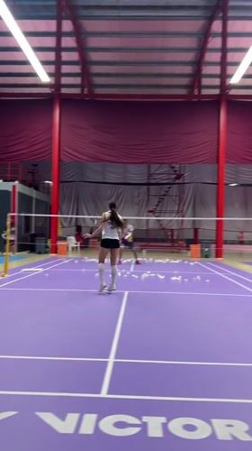 Badminton practice session recorded at Ko Samui sports facility