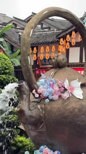 Morning scenes from traditional cultural district in Shapingba, China