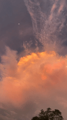 Vibrant sunset with crescent moon observed at Heenatigala Junction