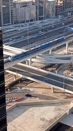 Dubai child's playtime documented alongside city's metro transit system