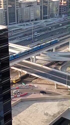 Dubai child's playtime documented alongside city's metro transit system