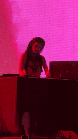 Female DJ performs at Tecate-sponsored nighttime music event in Mexico City