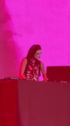 Female DJ performs at Tecate-sponsored nighttime music event in Mexico City