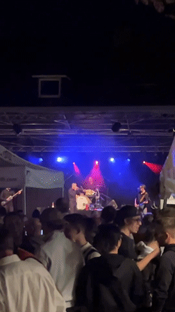 Outdoor summer night concert in Saint Vith, Belgium