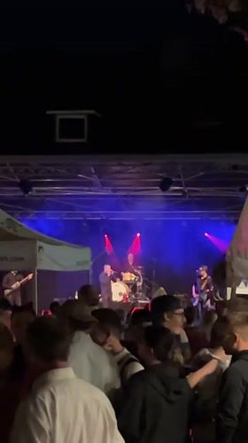 Outdoor summer night concert in Saint Vith, Belgium