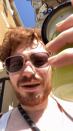 Tel Aviv street architecture documented under clear skies