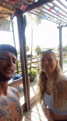 Casual moments captured at thatched-roof venues in Playa del Carmen