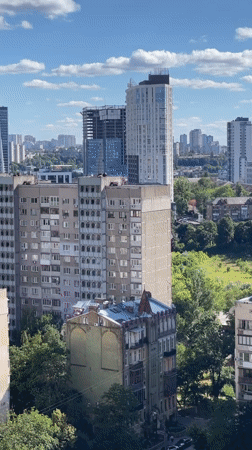 Mixed urban views and collectibles around Kyiv neighborhoods