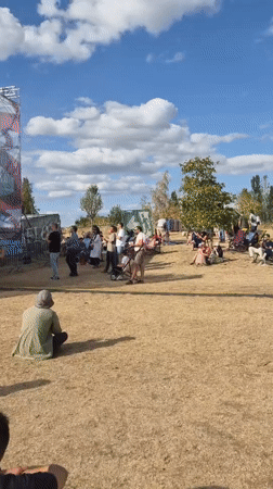 Live band plays outdoor festival in Sanem, Luxembourg