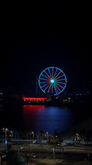 Colorful Ferris wheel light show captured across Lusail waterfront