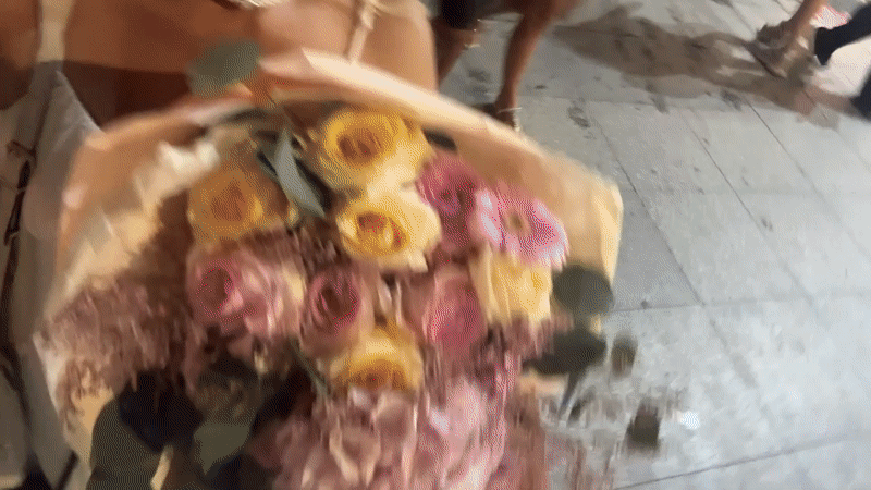 Flower bouquet moment in Durrës, Albania