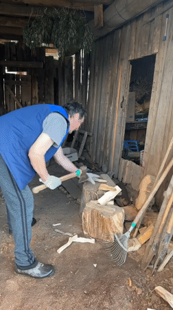 Rural family activities documented across Russian villages during summer evening
