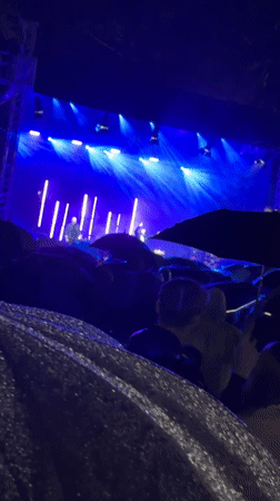 Rainy evening concert in Biržai, cello and keys on stage