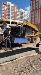 Street paving work underway in Krasnoyarsk residential area