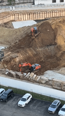 Construction activity documented at Khimki residential development site