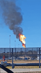 Industrial gas flare burns at facility May 17