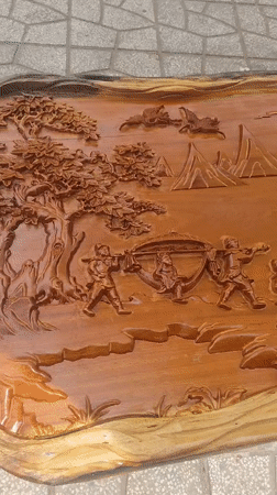 Ornate wood carvings line the streets of Lạc Dương