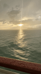 Ferry crossing from Don Sak with a puppy and Gulf sunset views