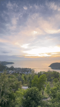 Sunset captured over water in Baan Wang Ta Kien