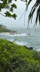 Morning coastal scene recorded at Mirissa beach, Sri Lanka