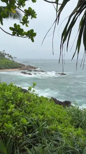 Morning coastal scene recorded at Mirissa beach, Sri Lanka