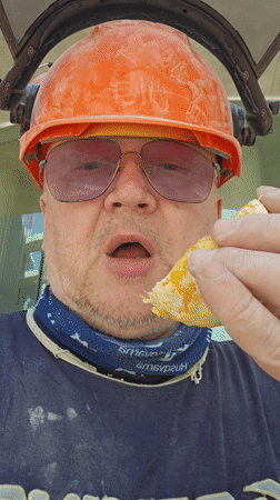 Construction worker takes orange break in Ramat HaSharon