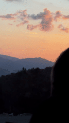 Dramatic sunset captured during vehicle journey through Akseki, Turkey