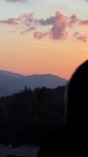 Dramatic sunset captured during vehicle journey through Akseki, Turkey