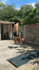 Man performs outdoor workout routine in Burgas, Bulgaria