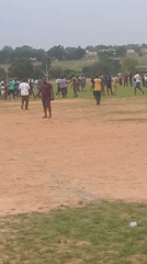 Local soccer match draws spectators in Narayi, Nigeria