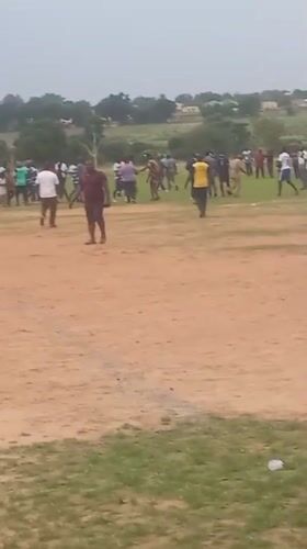 Local soccer match draws spectators in Narayi, Nigeria