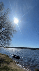 Peaceful morning waterscape observed in Riga, Latvia