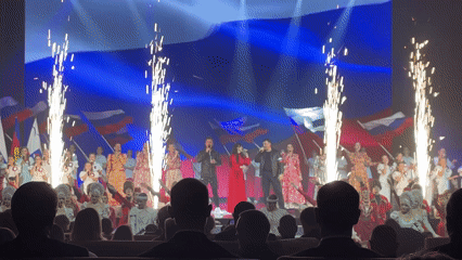 Military-themed theatrical performance held at Sochi Winter Theater