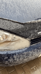 Ice-covered Lada spotted parked in Прикамский, Russia