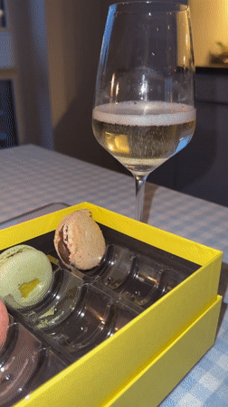 Witness photographs brick buildings and spire in Kiel