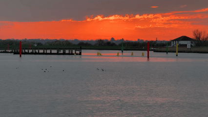 Sunset captured along Norfolk waterways near Great Yarmouth