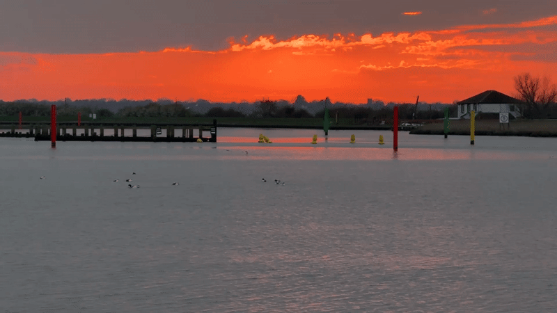 Sunset captured along Norfolk waterways near Great Yarmouth