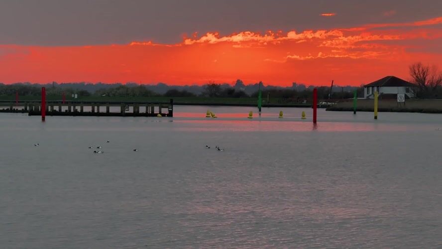 Sunset captured along Norfolk waterways near Great Yarmouth