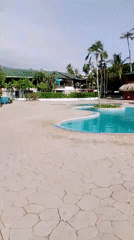 Tropical resort documented at Playa El Agua, Venezuela