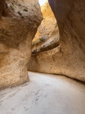Tourists explore ancient Ma'loula rock formations and cave systems