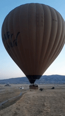 Hot air balloon launch or landing near Avanos, Cappadocia