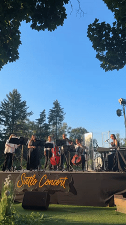 String ensemble plays Svitlo Concert outdoor stage in Kyiv