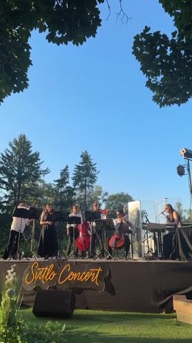 String ensemble plays Svitlo Concert outdoor stage in Kyiv