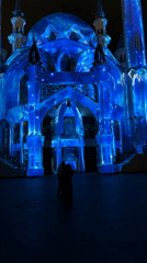 Kul Sharif Mosque Illuminated in Colorful Night Display