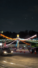 Seoul's Bongeunsa Temple captured at night with decorative lanterns
